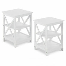 Load image into Gallery viewer, 2PCS 3-Tier Display Storage End Table-White
