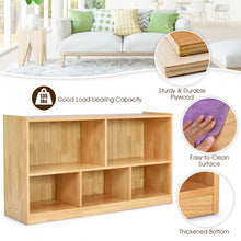 Load image into Gallery viewer, Kids 5-Cube Storage Cabinet 2-Shelf Wood Bookcase Organizer
