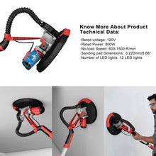 Load image into Gallery viewer, Adjustable Electric Drywall Sander with Vacuum and LED Light
