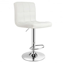 Load image into Gallery viewer, 1 PC Bar Stool Swivel Adjustable PU Leather Barstools Bistro Pub Chair-White
