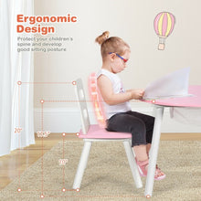 Load image into Gallery viewer, Wood Activity Kids Table and Chair Set with Center Mesh Storage for Snack Time and Homework-Pink
