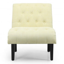 Load image into Gallery viewer, Upholstered Tufted Lounge Chair with Wood Leg-Beige
