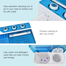 Load image into Gallery viewer, Portable Semi-automatic Washing Machine with Built-in Drain Pump-Blue
