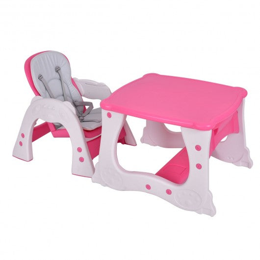 3 in 1 Infant Table and Chair Set Baby High Chair-Red