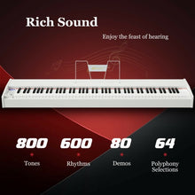 Load image into Gallery viewer, 88-Key Full Size Digital Piano Weighted Keyboard with Sustain Pedal-White
