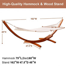 Load image into Gallery viewer, 161&quot; Outdoor Swing Wooden Curved Arc Hammock
