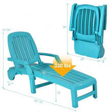 Load image into Gallery viewer, Adjustable Patio Sun Lounger with Weather Resistant Wheels-Turquoise
