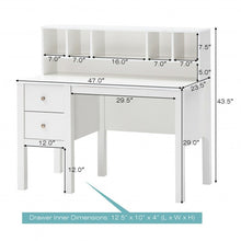 Load image into Gallery viewer, Home Office Workstation Laptop Table with Hutch and Drawers
