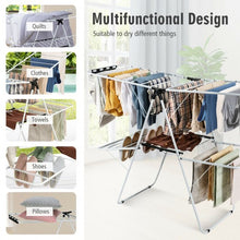 Load image into Gallery viewer, 2-Level Foldable Clothes Drying with Height-Adjustable Gullwing
