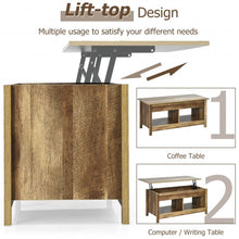 Load image into Gallery viewer, Lift Top Coffee Table with Hidden Storage Compartment and Lower Shelf for Study Room-Oak
