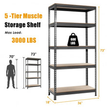 Load image into Gallery viewer, 5-Tier Steel Shelving Unit Storage Shelves Heavy Duty Storage Rack-Gray
