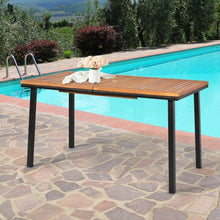 Load image into Gallery viewer, 55&quot; Patio Rattan Dining Table with Umbrella Hole
