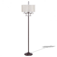 Load image into Gallery viewer, Elegant Sheer Shade Floor Lamp w/ Hanging Crystal LED Bulbs
