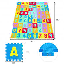 Load image into Gallery viewer, Kids Foam Interlocking Puzzle Play Mat with Alphabet and Numbers 72-Piece Set
