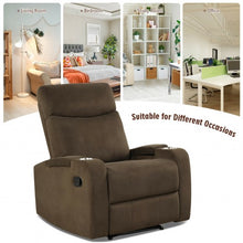 Load image into Gallery viewer, Recliner Chair Single Sofa Lounger with Arm Storage and Cup Holder for Living Room-Coffee
