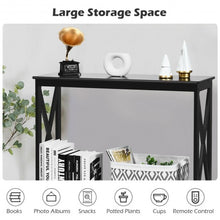 Load image into Gallery viewer, 2-Tier Console X-Design Sofa Side Accent Table-Black

