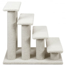 Load image into Gallery viewer, 4-Step Pet Stairs Carpeted Ladder Ramp Scratching Post Cat Tree Climber
