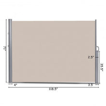 Load image into Gallery viewer, 118.5&quot; x 71&quot; Patio Retractable Folding Side Awning Screen
