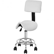 Load image into Gallery viewer, Adjustable Saddle Salon Rolling Massage Chair with White Backrest
