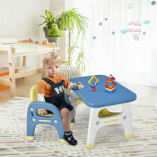 Load image into Gallery viewer, Kids Activity Table and Chair Set with Montessori Toys for Preschool and Kindergarten-Blue
