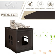 Load image into Gallery viewer, Side Table Nightstand Decorative Cat House-Brown
