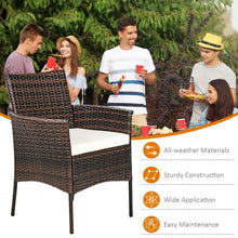 Load image into Gallery viewer, 2 Pieces Rattan Arm Dining Chair Cushioned Sofa Furniture Patio
