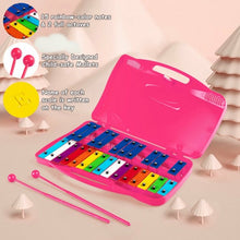 Load image into Gallery viewer, 25 Notes Kids Glockenspiel Chromatic Metal Xylophone-Pink
