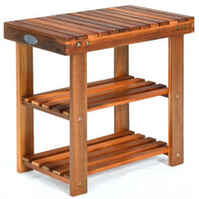 Load image into Gallery viewer, 3-Tier Wood Shoe Rack 19&#39; Shoe Bench Boots Organizer
