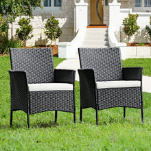 Load image into Gallery viewer, 2 pieces Patio Wicker Chairs with Cozy Seat Cushions
