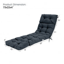 Load image into Gallery viewer, 73&quot; Lounge Chaise Cushion Padded Recliner for Indoor and Outdoor-Gray
