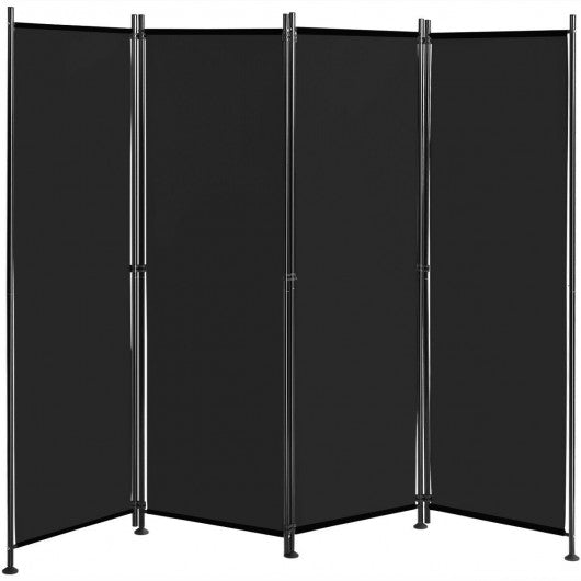 4-Panel Room Divider Folding Privacy Screen-Black