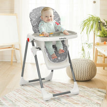 Load image into Gallery viewer, Folding Baby High Dining Chair with 6-Level Height Adjustment-Gray
