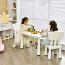 Load image into Gallery viewer, 3-Piece Toddler Multi Activity Play Dining Study Kids Table and Chair Set-White
