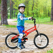 Load image into Gallery viewer, 16&quot; Kids Bike Toddlers Adjustable Freestyle Bicycle with Training Wheels-Red
