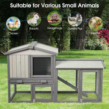 Load image into Gallery viewer, 58&quot; Weatherproof Wooden Rabbit Hutch-Gray
