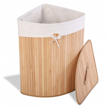 Load image into Gallery viewer, Corner Bamboo Hamper Laundry Basket
