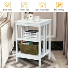 Load image into Gallery viewer, 3-tier Side Table Nightstand with Stable Structure-White
