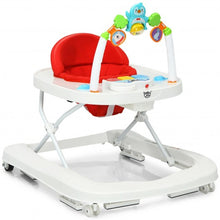 Load image into Gallery viewer, 2-in-1 Foldable Baby Walker with Adjustable Heights-Red
