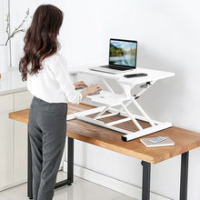 Load image into Gallery viewer, Height Adjustable Standing Desk Converter with Removable Keyboard Tray-White
