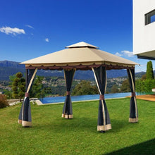 Load image into Gallery viewer, 2-Tier 10&#39; x 10&#39;  Patio Shelter Awning Steel Gazebo Canopy
