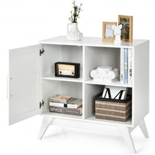 Load image into Gallery viewer, Storage Cabinet Free Standing with Adjustable Shelves Weaved Door-White
