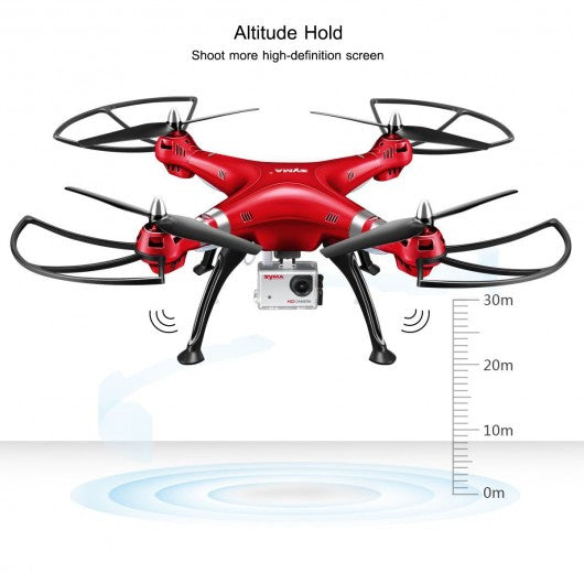 Syma X8HG 2.4Ghz 4CH 6-Axis Gyro RC Quadcopter Drone HD Camera RTF-Red