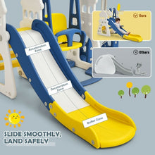 Load image into Gallery viewer, 6 in 1 Slide and Swing Set with Ball Games for Toddlers-Blue
