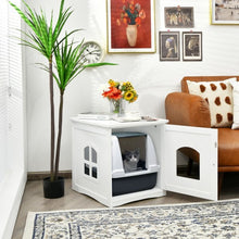 Load image into Gallery viewer, Side Table Nightstand Decorative Cat House-White
