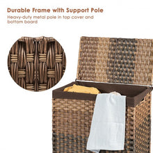 Load image into Gallery viewer, Laundry Hamper Hand-Woven Synthetic Rattan Laundry Basket-Brown
