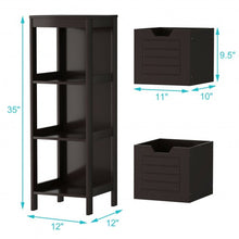 Load image into Gallery viewer, Bathroom Wooden Floor Cabinet Multifunction Storage Rack Stand Organizer-Coffee
