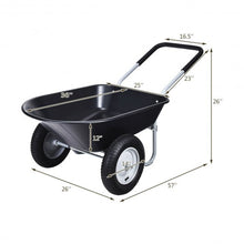 Load image into Gallery viewer, 2 Tire Wheelbarrow Garden Cart Heavy-duty Dolly Utility Cart-Black
