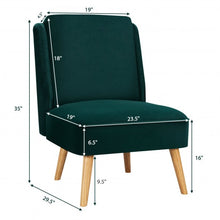 Load image into Gallery viewer, Velvet Accent Chair with Rubber Wood Legs for Living Room-Green
