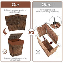 Load image into Gallery viewer, Foldable Handwoven Laundry Hamper with Removable Liner-Brown
