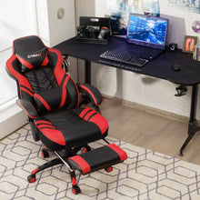 Load image into Gallery viewer, Adjustable Gaming Chair with Footrest for Home Office-Red
